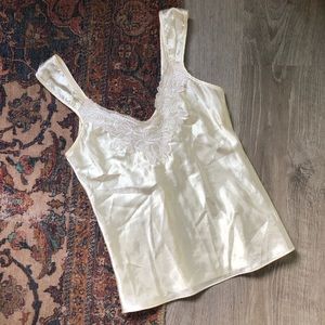 Vintage lingerie top lace overlay